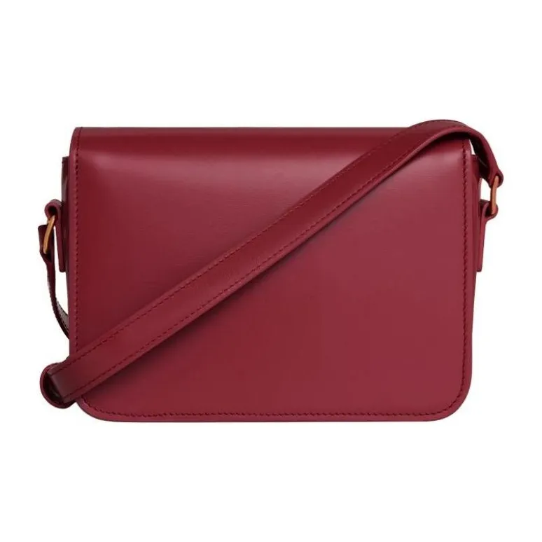 CELINE Triomphe Lambskin Patch Calfskin Shoulder Bag Crossbody Bag Women's Light Burgundy-2