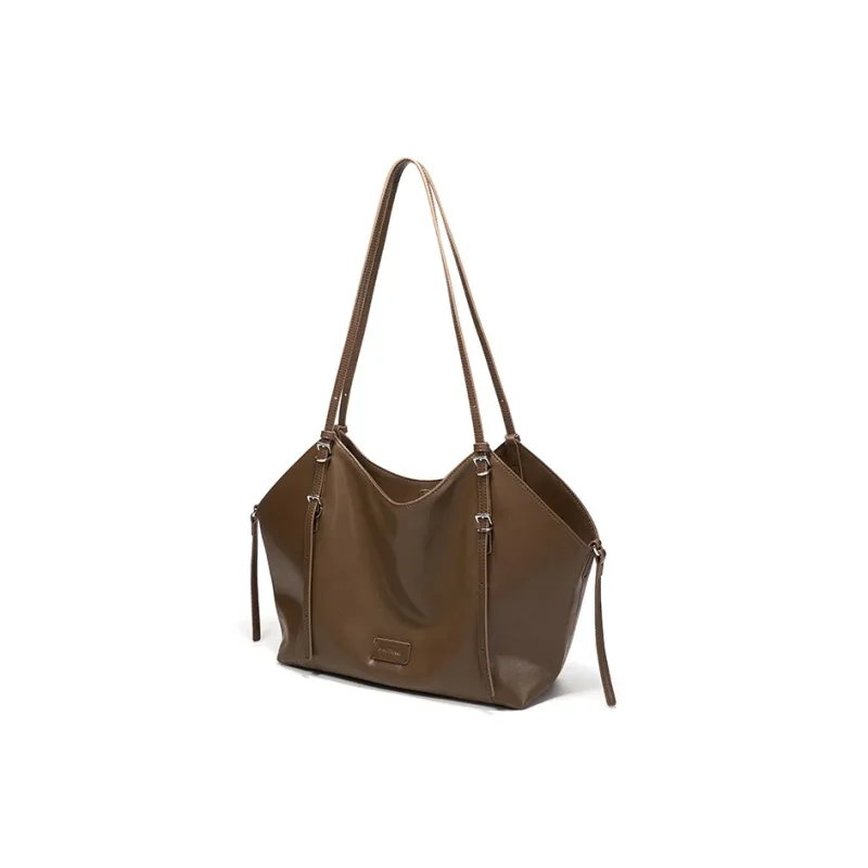 Simedin Cow Leather With Synthetic Leather Tote Bag, Shoulder Bag Women's Deep Black/Brown-5