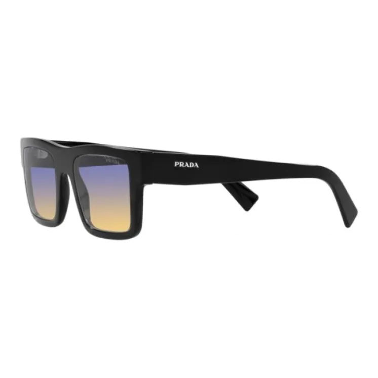 PRADA TR/Memory Plastic Rectangular Sunglasses Men's Black-6