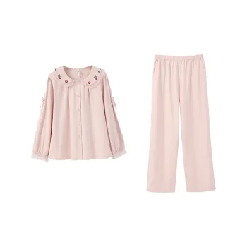 Aannsfam Pajama Set Women's Pastel Pink
