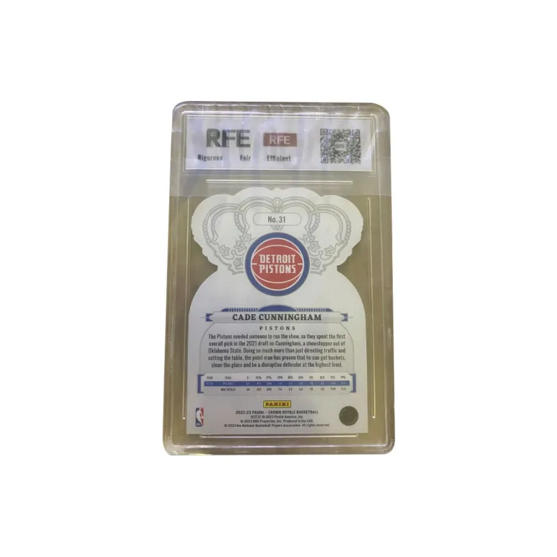 PANINI Cade Cunningham 2022 23 Court Royale Crown Shaped Card Ice Fragment Holographic Card Ref 9.5 Graded Cards 1 Pc-1