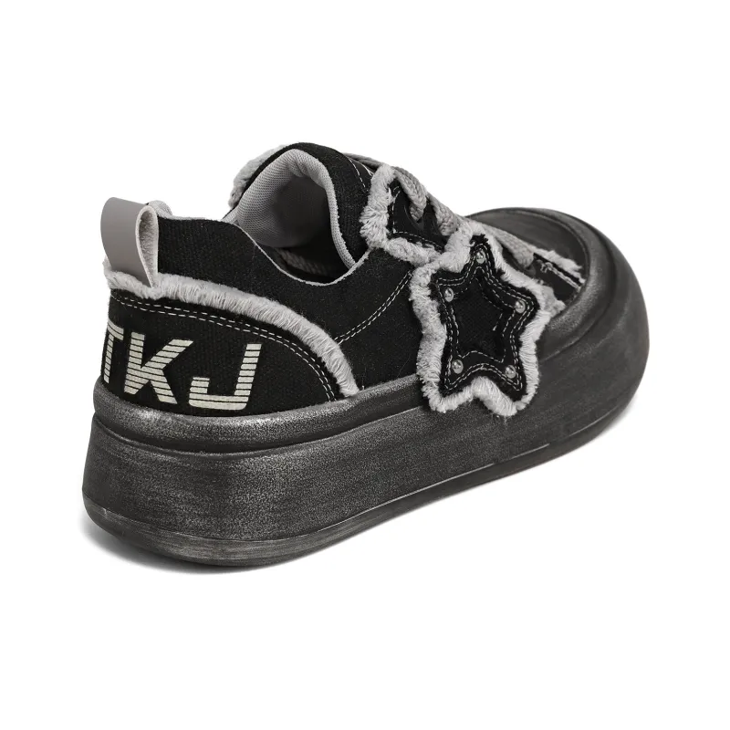 TTKJ Cushioning Coverage Height Increasing Wear Resistant Low Top Casual Shoes Women's Meteorite Gray-3