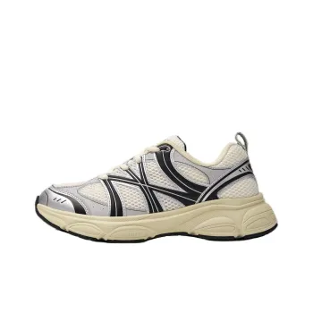 MLB Chunky Runner Ace Runner Anti Slip Wear Resistant Low Top Running Shoes Unisex Beige Black