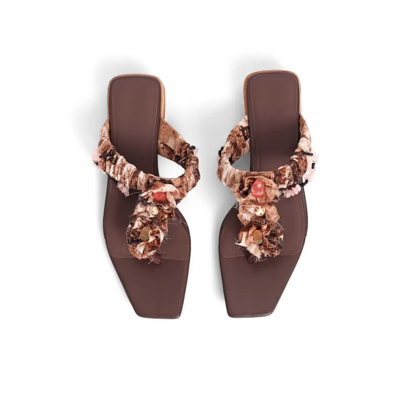 MOONIIEE Flip Flops Women's Brown-2