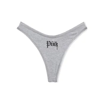 Victoria's Secret PINK Cotton Side-Tie Thong Panty / MHGPH Underpants Women's 1 Pack Gray
