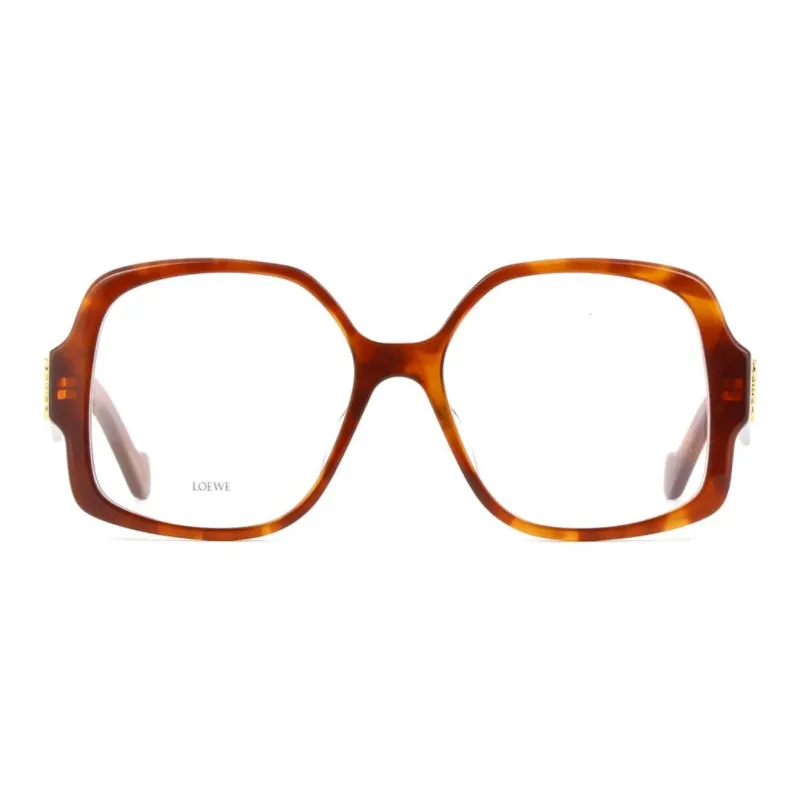 LOEWE Acetate Square Eyeglass Frames Unisex Brown-1