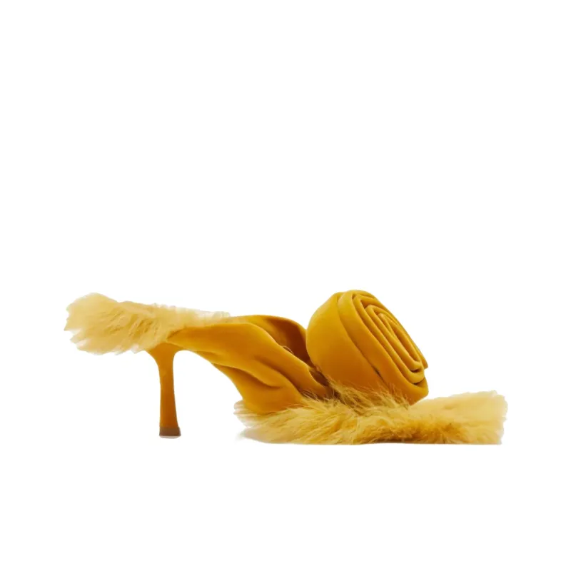 Burberry Floral-appliqué Velvet Sandals-1