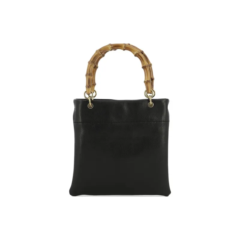 JIL SANDER Calfskin Tote Bag Shopping Bag Shoulder Bag Crossbody Bag Handbag Small Size Women's Black-3