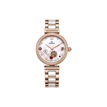 EBOHR Cana Collection Mechanical Movement Ceramic Strap Watch Women's Mother of Pearl Color Watch Dial