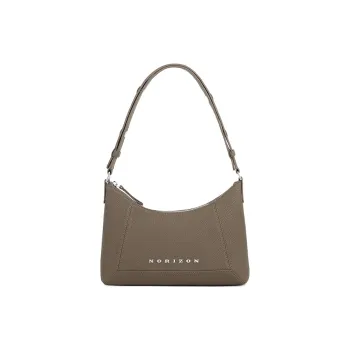 NORIZON Full Grain Cow Leather INES Hobo Bag Shoulder Bag Crossbody Bag Underarm Hobo Pack Women's Mauve Brown