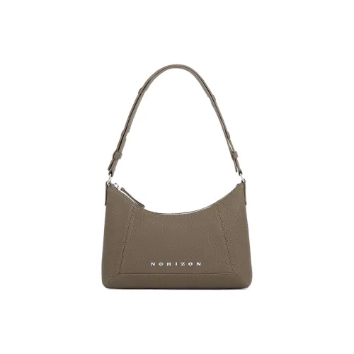 NORIZON Full Grain Cow Leather INES Hobo Bag Shoulder Bag Crossbody Bag Underarm Hobo Pack Women's Mauve Brown