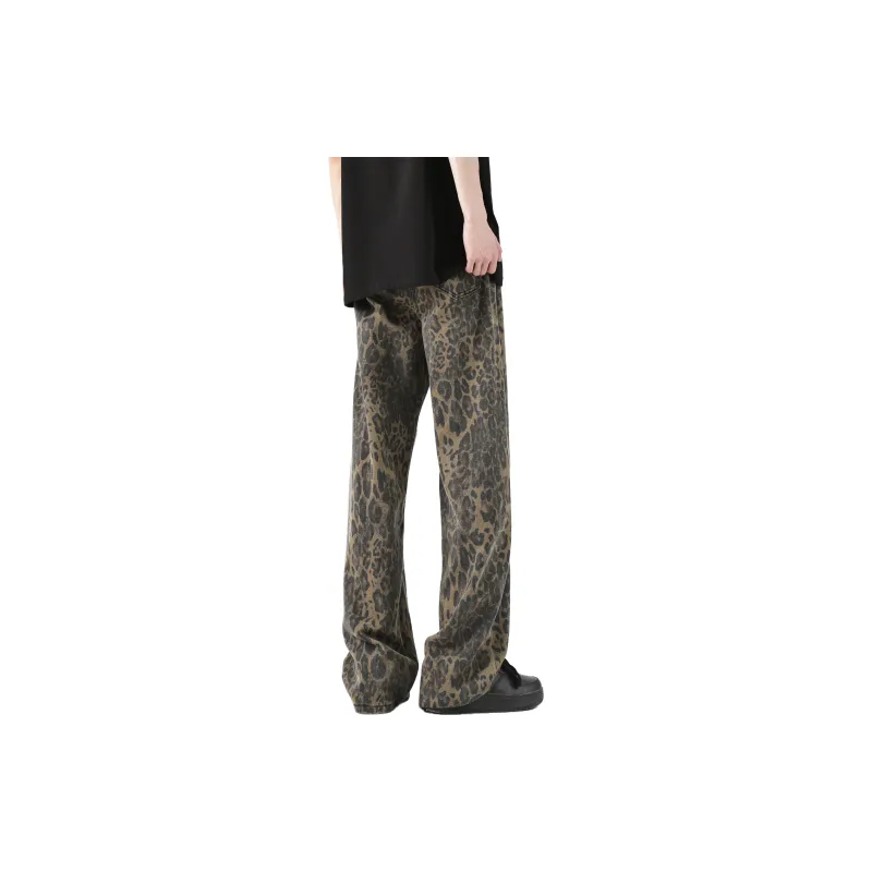 OTKSK Jeans Unisex Leopard Print-2