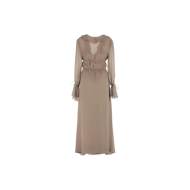 Blumarine Long Sleeved Dress Women's Mud-1
