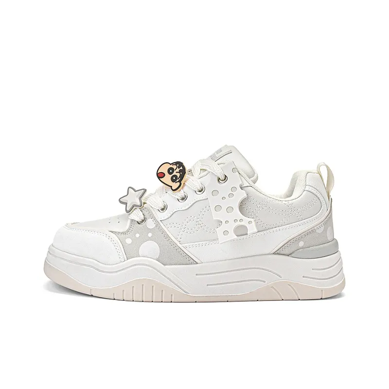 Crayon Shinchan Wear resistant, Lightweight, Breathable, And Non slip. Low Top Skateboard Shoes Unisex Vanilla Ecru Box-1