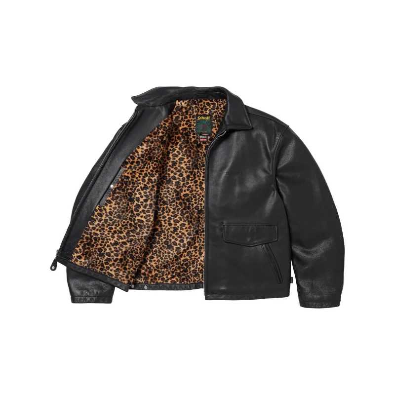 Supreme Schott Leather Racer Jacket FW24-2