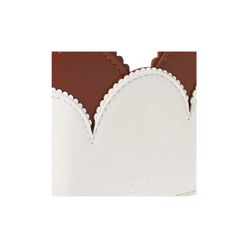 Chloe Linda Shiny Calfskin Card Clip Card Holder Women's White/Red Brown/Black-2