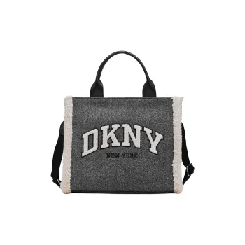 DKNY Cotton Tote Bag Shopping Bag Shoulder Bag Crossbody Bag Handbag Medium Size Women's Gray