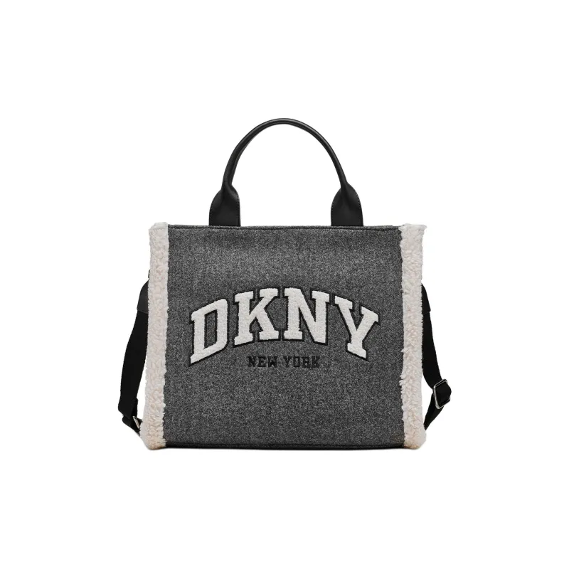 DKNY Cotton Tote Bag Shopping Bag Shoulder Bag Crossbody Bag Handbag Medium Size Women's Gray-0