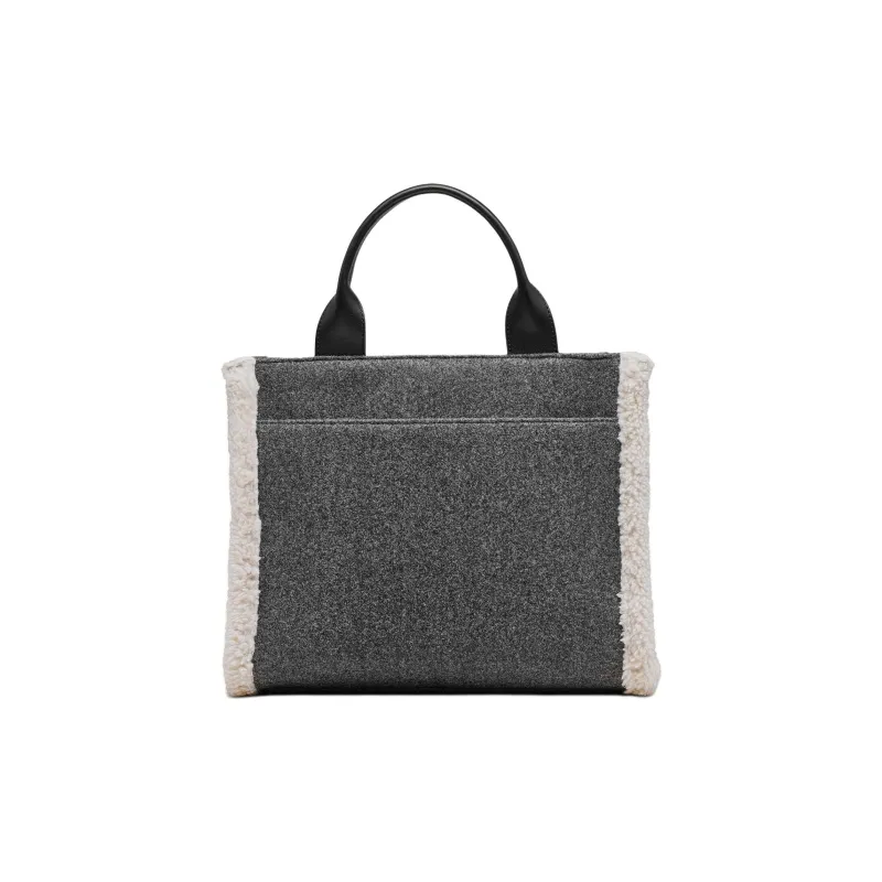 DKNY Cotton Tote Bag Shopping Bag Shoulder Bag Crossbody Bag Handbag Medium Size Women's Gray-2