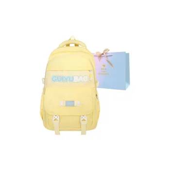 SUPERCUTE Nylon Backpack Regular Women's Yellow/Purple/Pink Blue/Ecru Black