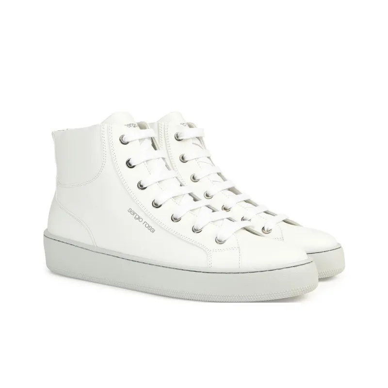 SERGIO ROSSI Sr1 Addict High-Top Skateboard Shoes Men White-2