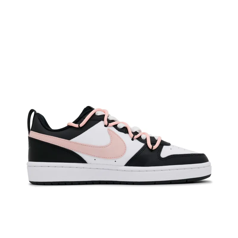 Nike Court Borough Non slip Lightweight Low Top Skateboard Shoes GS Black Pink-1