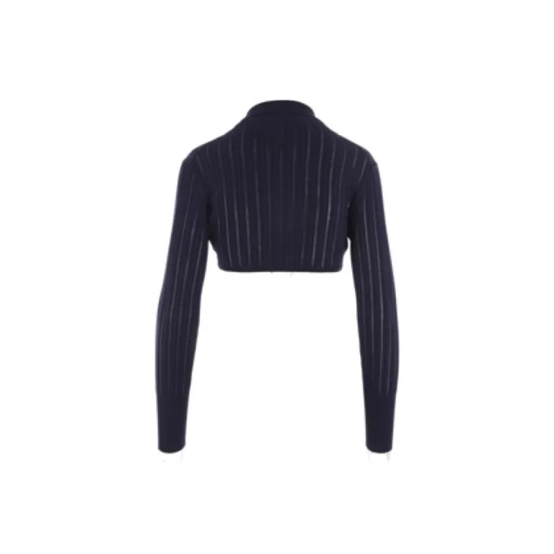 Alaia Long Sleeved Knitted Cropped Cardigan-1