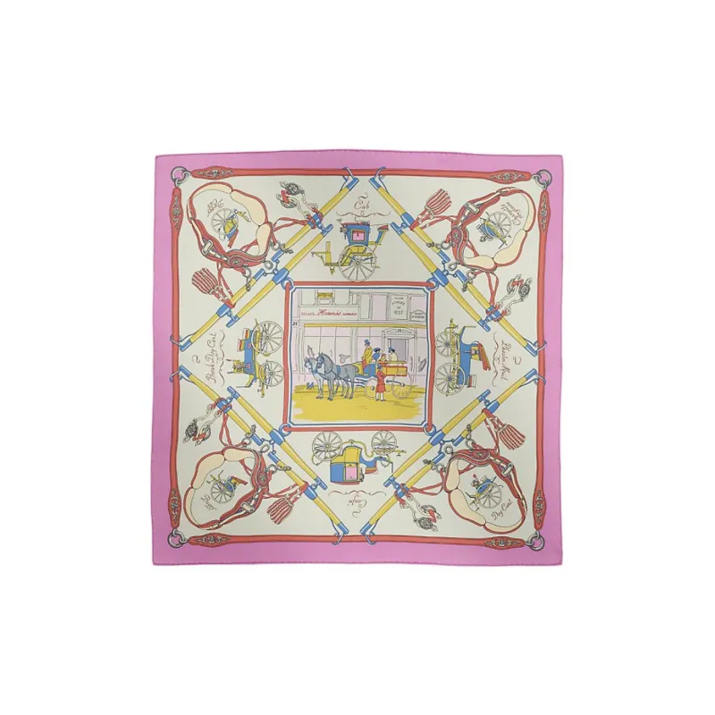 HERMES Mulberry Silk Scarves Women's Fuchsia-0