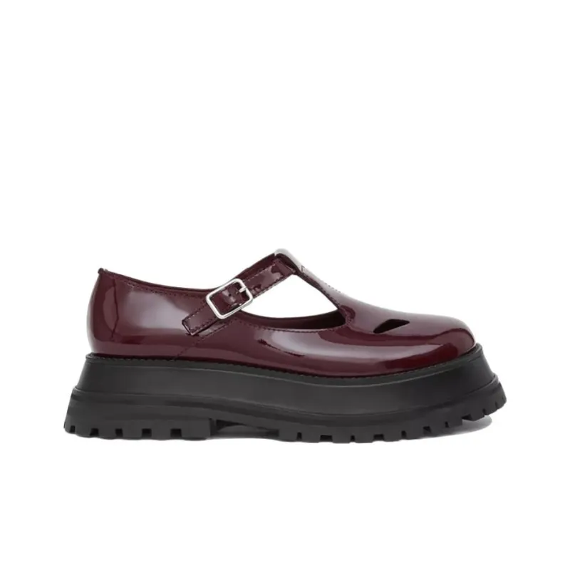 Burberry Platform Shoes Women's Dark Red-1