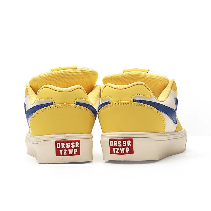 STUR YSN Wear resistant And Lightweight Low Top Skateboard Shoes Unisex White Blue Yellow-3