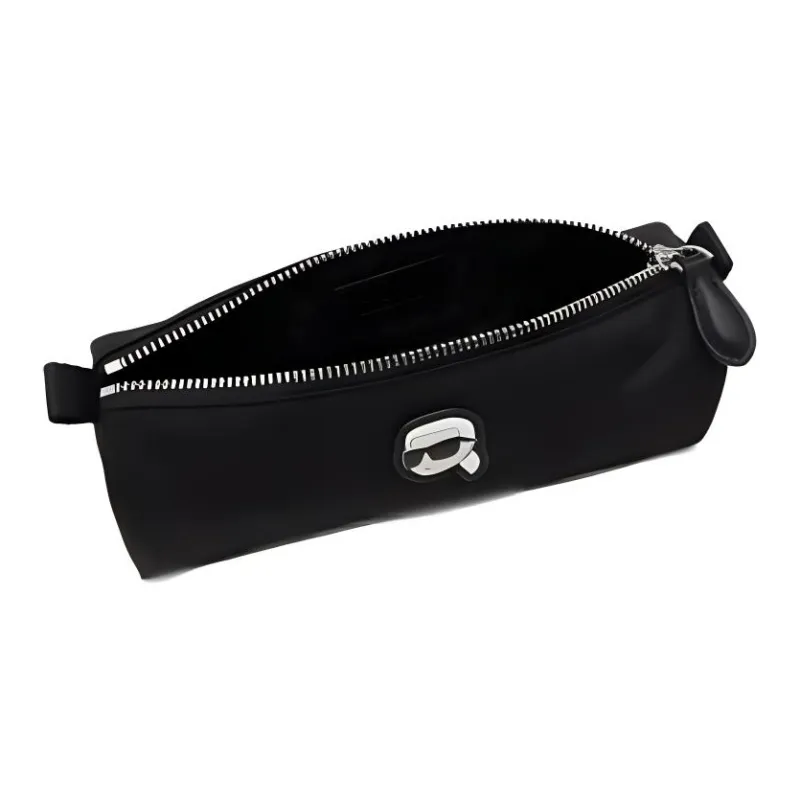 KARL LAGERFELD Recycled Polyamide Pencil Case Storage Bag Women's Black-4