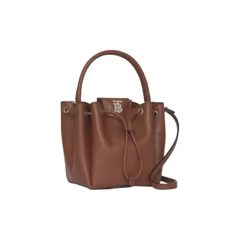 Burberry Leather Bucket Bag, Handbag, Shoulder Bag, Crossbody Bag Regular Women's Tan