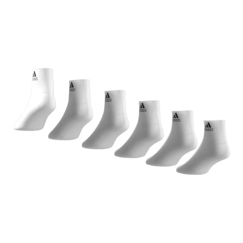 Adidas Mid Calf Socks Unisex 6 Pack White-3