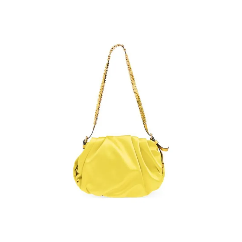 MOSCHINO Viscose Blended With Silk Handbag Shoulder Bag Women's Yellow-2