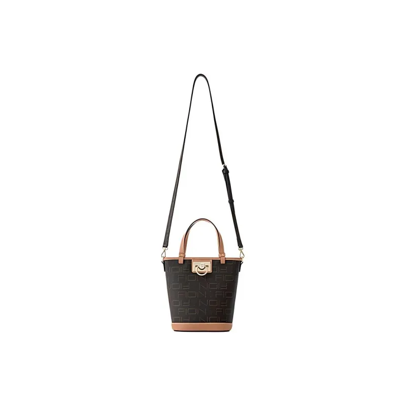 FION Cow Leather Patchwork With Artificial Leather Small Square Bag Shoulder Bag Handbag Regular Women's White-3