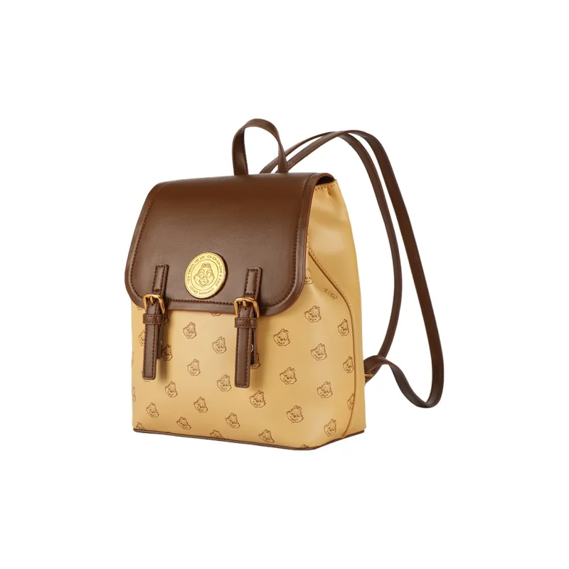 MESUCA PU Leather Fabric Quack Quack Backpack Women's Khaki Multicolor-2