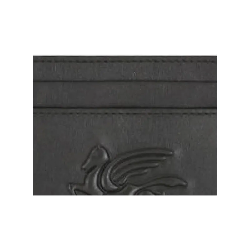 ETRO Pegaso Calfskin Card Holder Card Holder Men's Black-3