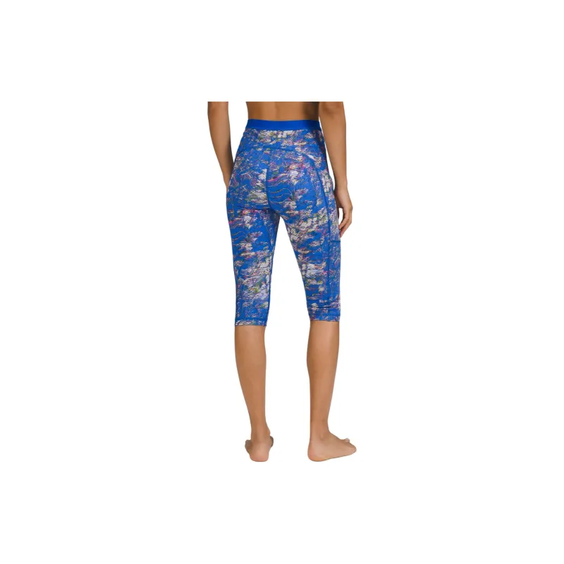 Lululemon Swimming Shorts Women's Mixed Color Bellflower With Rapid Flower And Leaf Blue-1