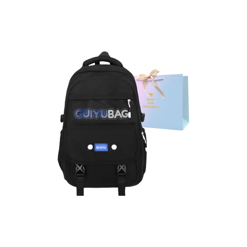 SUPERCUTE Nylon Backpack Regular Women's Yellow/Purple/Pink Blue/Ecru Black-18