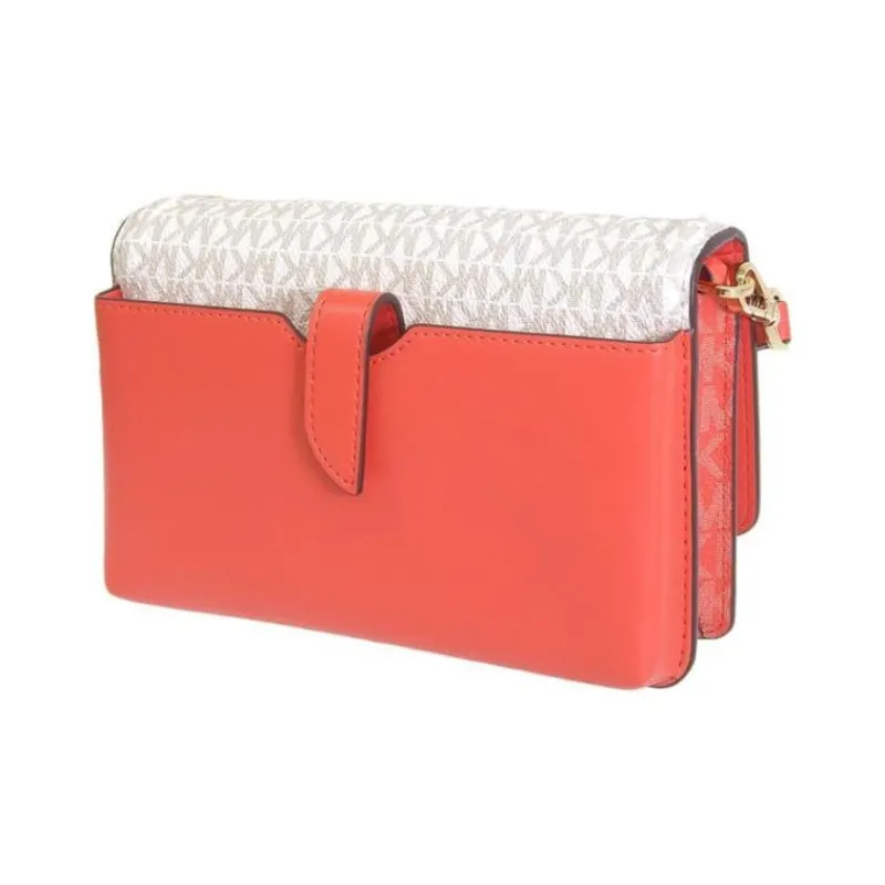 MICHAEL KORS Jet Set Charm Series Coated Canvas Shoulder Bag Crossbody Bag Women's Pink Multicolor Vanilla-3