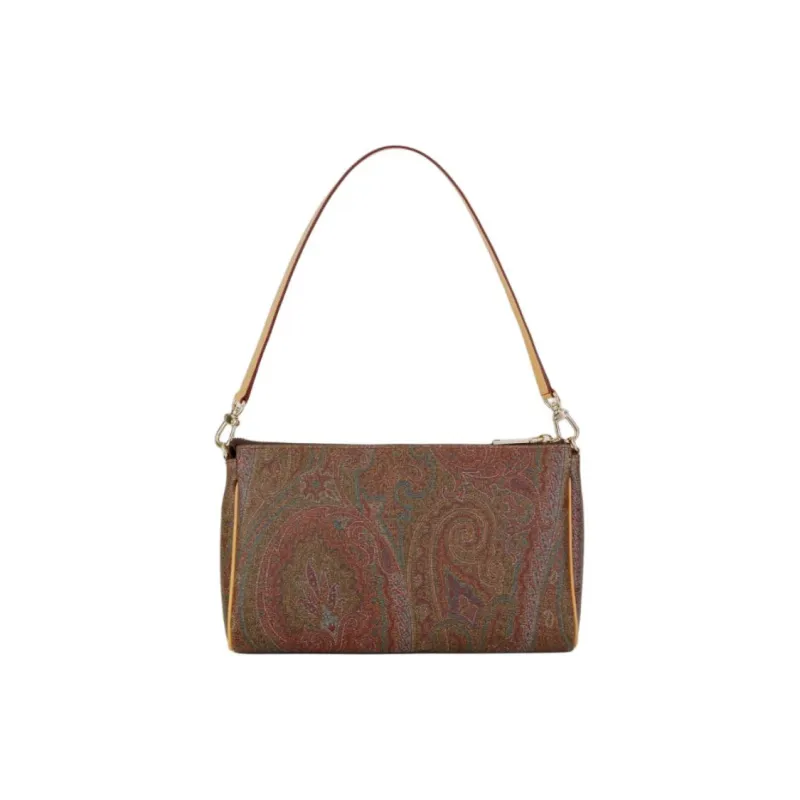 ETRO Jacquard Canvas Shoulder Bag Small Size Women's Brown-1