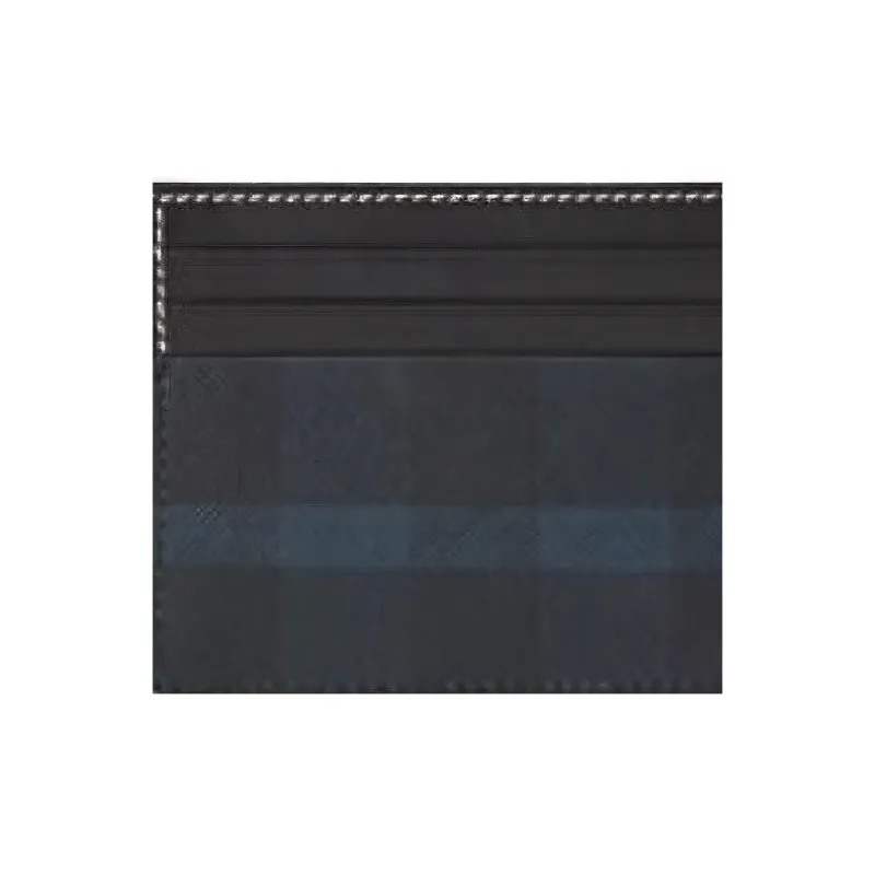 Burberry Leather Detail Card Holder Men's Navy-4