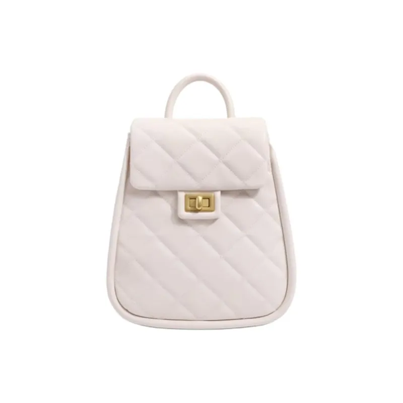 BELLE Artificial Leather Backpack Medium Size Women's Green/Beige-0