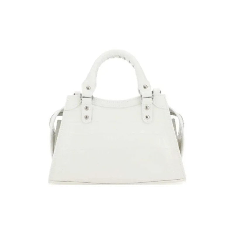 Balenciaga Leather Handbag Handbag Mini Women's White-2
