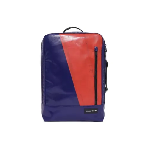 FREITAG Backpacks Marine Blue With Orange And Red Accents