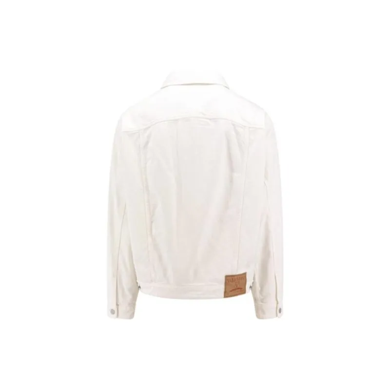 Valentino Buttoned Logo Plaque Denim Jacket-1