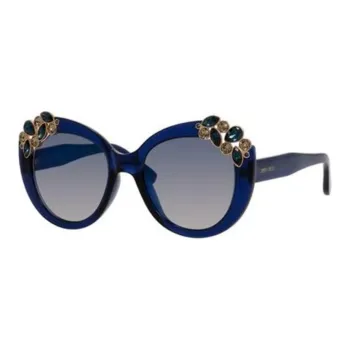 Jimmy Choo Irregular Shape Sunglasses Unisex Blue