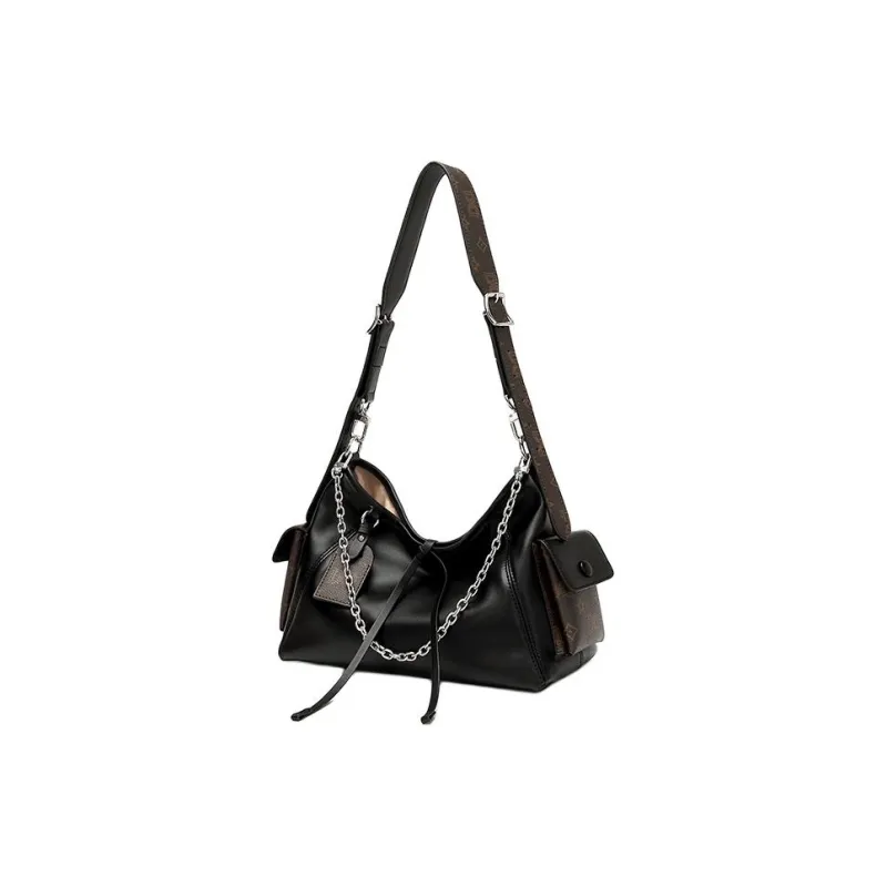 DAPHNE PU Shoulder Bag, Crossbody Bag Medium Size Women's Black-1