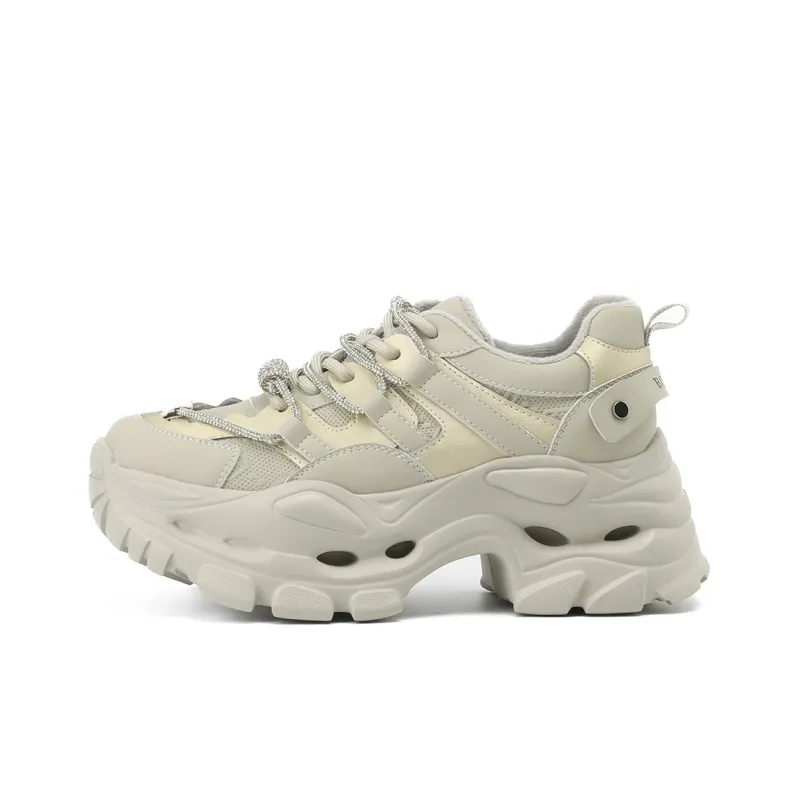 BOERDIQI Warm Height Increasing Lightweight Breathable Low Top Chunky Sneakers Women's-10