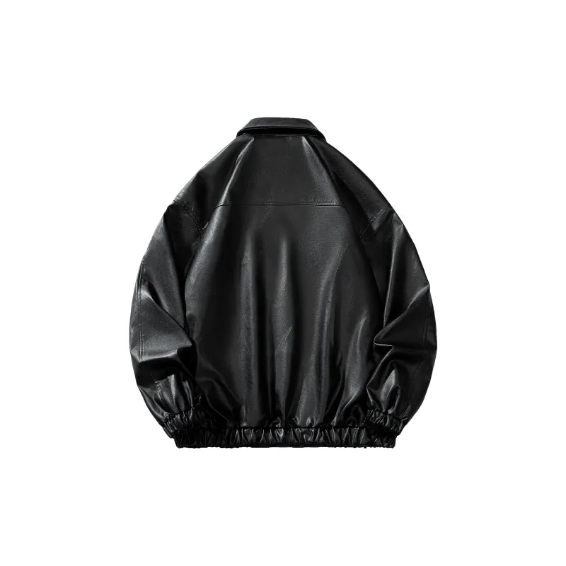 H.V.G.A Leather Jacket Unisex Black-1